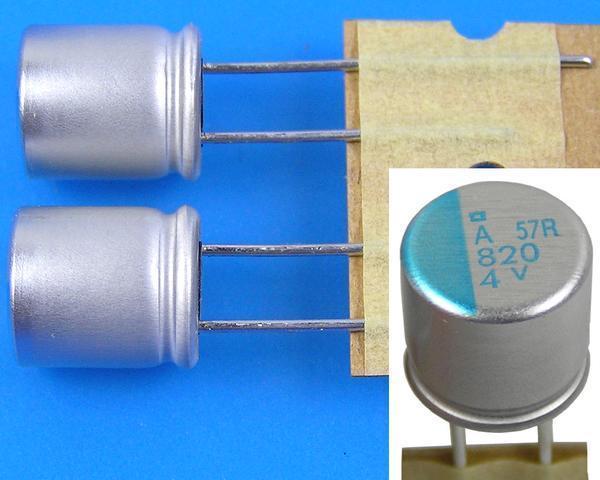 820uF/4V - 105°C Nippon PSA kondenzátor elektrolytický polymerový, super low ESR, high ripple current - Kliknutím na obrázek zavřete