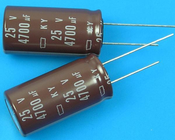 4700uF/25V - 105°C Nippon KY kondenzátor elektrolytický, low ESR, long life - Kliknutím na obrázek zavřete
