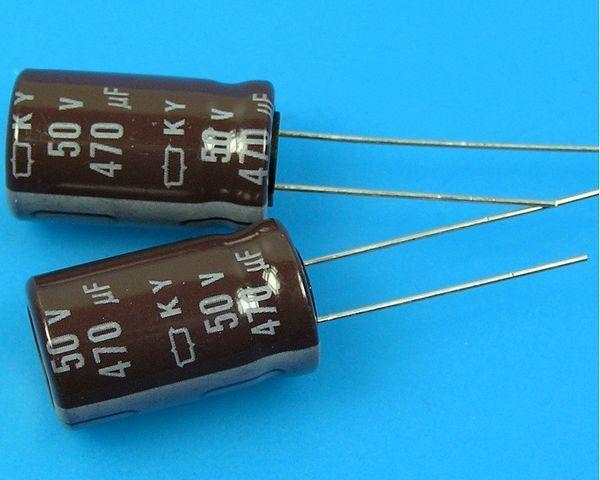 470uF/50V - 105°C Nippon KY kondenzátor elektrolytický, low ESR, long life - Kliknutím na obrázek zavřete
