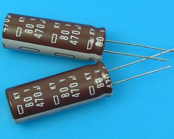 470uF/80V - 105°C Nippon KY kondenzátor elektrolytický, low ESR, long life - Kliknutím na obrázek zavřete