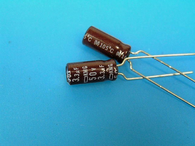 3,3uF/50V - 105°C Nippon KMG kondenzátor elektrolytický - Kliknutím na obrázek zavřete
