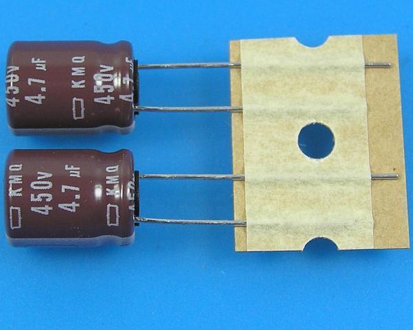 4,7uF/450V - 105°C Nippon KMQ kondenzátor elektrolytický - Kliknutím na obrázek zavřete