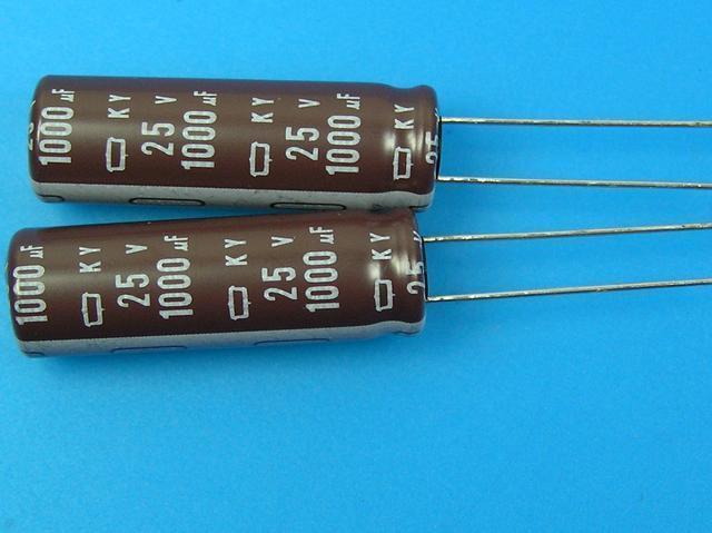 1000uF/25V - 105°C Nippon KY kondenzátor elektrolytický, low ESR, long life - Kliknutím na obrázek zavřete