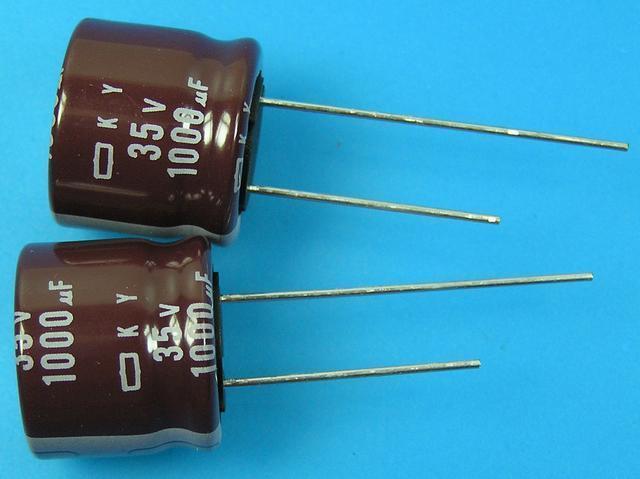 1000uF/35V - 105°C Nippon KY kondenzátor elektrolytický, low ESR, long life, rozměrový speciál - Kliknutím na obrázek zavřete