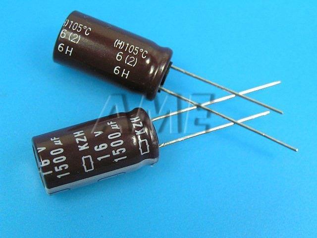 1500uF/16V - 105°C Nippon KZH kondenzátor elektrolytický low ESR, long life - Kliknutím na obrázek zavřete
