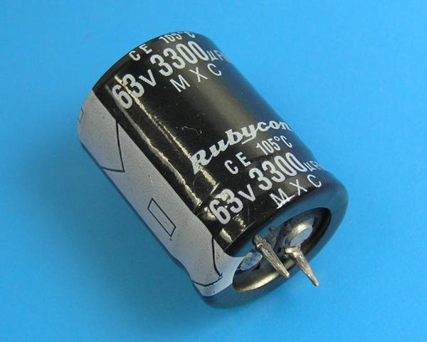 3300uF/63V - 105°C Lelon kondenzátor elektrolytický - Kliknutím na obrázek zavřete