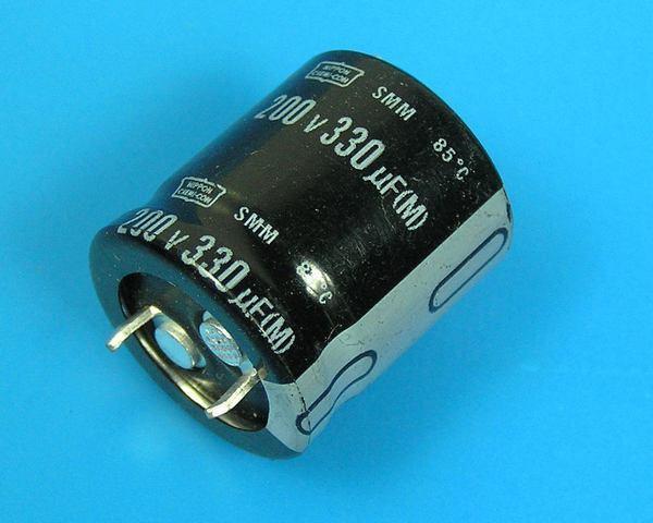330uF/200V - 85°C Nippon SMM kondenzátor elektrolytický - Kliknutím na obrázek zavřete