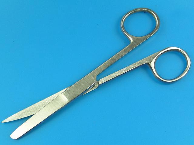 Servisní nářadí - nůžky chirurgické 130mm pro běžnou práci - špičaté / oblé - Kliknutím na obrázek zavřete