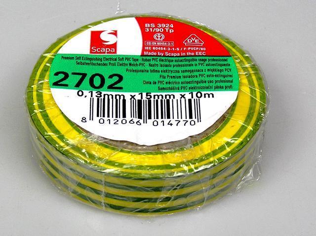 Páska SCAPA2702-15 izolační žlutozelená šířka 15mm - Kliknutím na obrázek zavřete