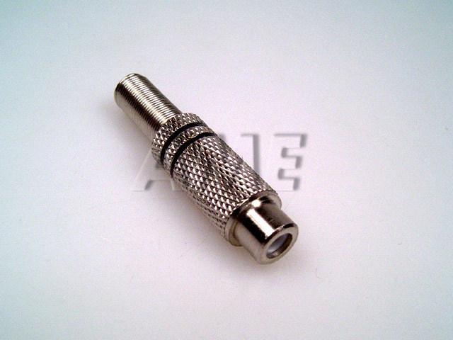 Konektor CINCH kovový - kabelová samička - černá - Kliknutím na obrázek zavřete