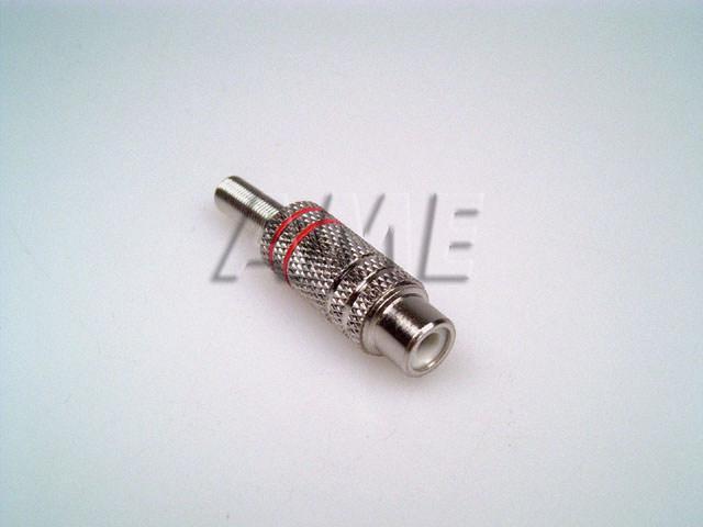 Konektor CINCH kovový - kabelová samička - rudá - Kliknutím na obrázek zavřete