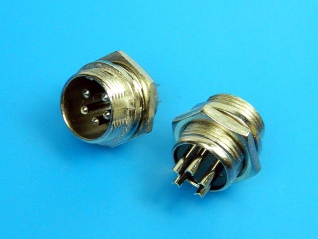 Konektor mikrofonní DIN panelový samec 5 pinů MIC335 - Kliknutím na obrázek zavřete