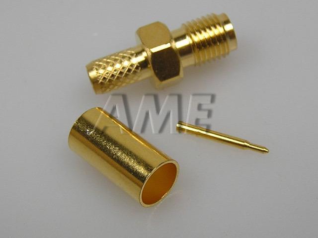 Konektor SMA pro kabel RG58 krimpovací - samice - zlatá - Kliknutím na obrázek zavřete