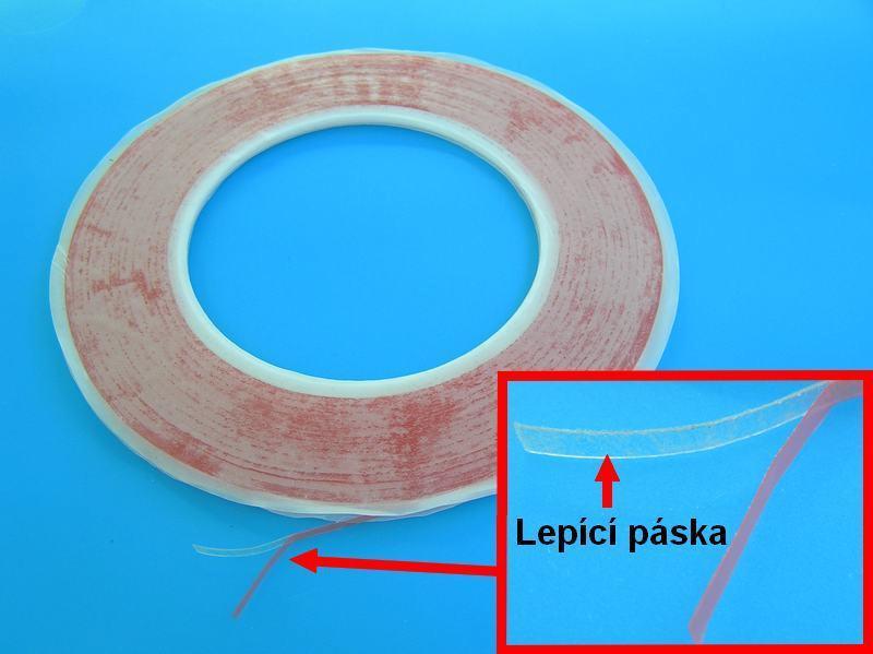 Lepící páska samolepící oboustranná pro displeje, šíře 3mm, síla 0,2mm, návin 50m - Kliknutím na obrázek zavřete