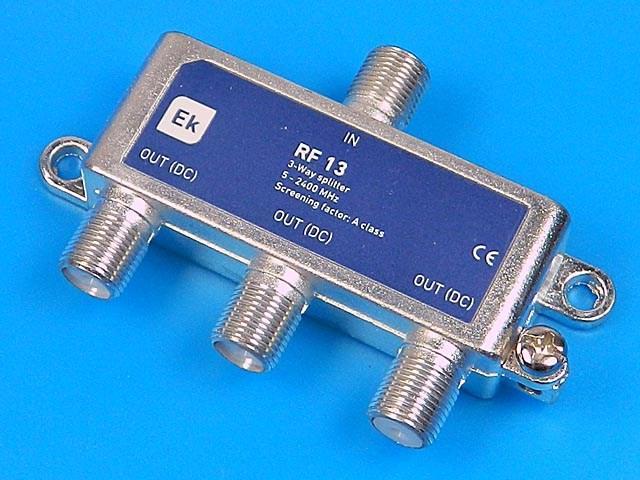 anténní rozbočovač SAT 3 výstupy 3xDC pass - průchozí pro napájení ITS RF13 - Kliknutím na obrázek zavřete