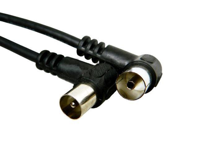 Kabel anténní - 2.5m - černý úhlový - Kliknutím na obrázek zavřete