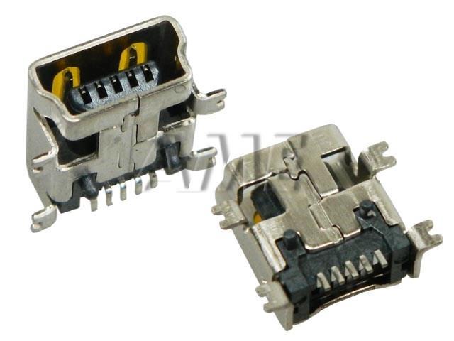 Konektor mini USB do plošného spoje 90° SMT5P - Kliknutím na obrázek zavřete