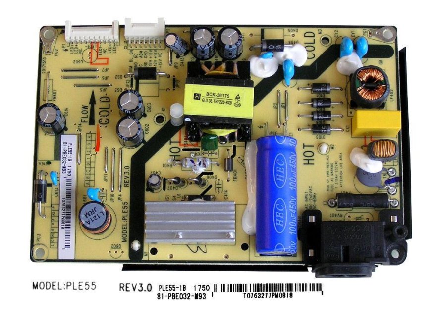 LCD modul zdroj Thomson 81-PBE032-M93 / SMPS power supply board PLE55 Rev3.0 - Kliknutím na obrázek zavřete