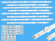 LED podsvit sada Philips 210BZ12D09339DH00L celkem 8 pásků 843mm / DLED TOTAL ARRAY 996598004491 / L1 6916L-1455B plus R1 6916L-1456B, L2 6916L-1457B plus R2 6916L-1458B