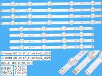LED podsvit sada LG AGF78401001 celkem 8 pásků / DLED TOTAL ARRAY AGF78401001 6916L-1961A plus 6916L-1962A / DRT 3.0 47"