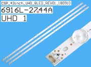 LED podsvit sada LG 6916L-2744AL celkem 3 pásky 842mm / DLED TOTAL ARRAY AGF80305301AL / 6916L-2744A