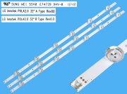 LED podsvit sada LG náhrada AGF78399401AL celkem 3 pásky 590mm / DLED TOTAL ARRAY AGF78399401AL1 / LG Innotek POLA2.0 32"