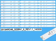 LED podsvit sada Grundig ZCA606 celkem 10 pásků 525mm, 6LED / DLED Backlight 525mm - 6 D-LED, Grundig 759551878700 / ZCA606 / 2013ARC48_3228N1_6_REV1.1