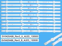 LED podsvit sada Panasonic celkem 10 pásků SV0420A88 4LED / LED BAAR SVV0420A88_Rev3_A_4LED_130930 plus SVV0420A88_Rev3_B_4LED_130930
