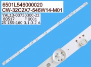 LED podsvit 545mm, 7LED / LED Backlight 545mm - 7 DLED, CW-32C2X7-546W14-M01, 6501L546000020, YAL13-00730300-22