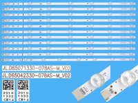 LED podsvit 707mm sada Vestel 23548234 celkem 11 kusů / DLED Backlight JL.D65071330-078AS-M_V02 plus JL.D65042330-078AS-M_V02/ 30099584 plus 30099586 / 30101332 plus 30101333