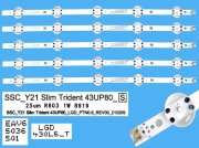 LED podsvit 467mm sada LG AGF30092303 celkem 5 kusů / DLED Backlight SSC_Y21_Slim Trident_43UP80_LGD_PTN0.6_REV00 / EAV65036501 / LGD430L5_T