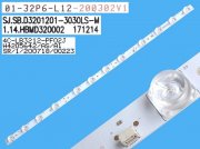 LED podsvit 590mm, 12LED / LED Backlight 590mm - 12 D-LED, YF2029 01-32P6-L12-200302V1 / 4C-LB3212-PF02J / SJ.SB.D3201201-3030LS-M / 1.14.320002