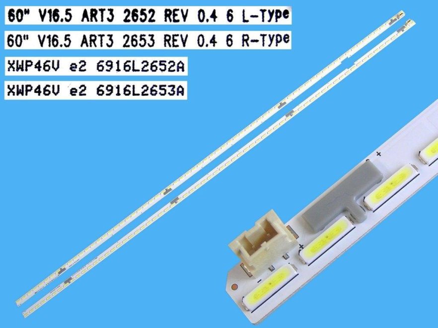 LED podsvit EDGE 658mm sada LG AGF30026601 celkem 2 kusy / LED Backlight edge 2x658mm 132 LED 60"V16.5 ART3 / 6916L-2652A plus 6916L-2653A - Kliknutím na obrázek zavřete