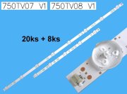 LED podsvit sada Sony 75" celkem 28 pásků / D-LED BAR 750TV07 V1 plus 750TV08 V1 náhradní výrobce