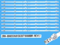 LED podsvit 612mm sada Hisense celkem 10 kusů / LED Backlight CRH-BX65S1U013030T10068BR-Rev1.1