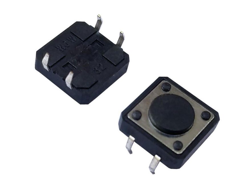 Mikrotlačítko 12 x 12mm - 4,3mm výška, síla pro přepnutí 2,5N - Kliknutím na obrázek zavřete