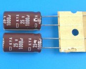 1000uF/25V - 105°C Nippon KYA kondenzátor elektrolytický, low ESR, long life