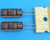 1500uF/6,3V - 105°C Nippon KZM kondenzátor elektrolytický, low ESR, long life, high ripple current