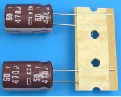 470uF/50V - 105°C Nippon KZM kondenzátor elektrolytický, low ESR, long life, high ripple current