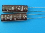 1000uF/25V - 105°C Nippon KY kondenzátor elektrolytický, low ESR, long life