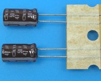 47uF/50V - 105°C Nippon KYA kondenzátor elektrolytický, low ESR, long life