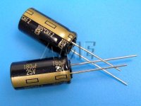180uF/25V - 105°C Panasonic HFZ kondenzátor elektrolytický low ESR, high ripple current