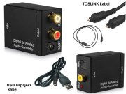 Převodník digitálního Audia 1x Toslink / SPDIF agt 2x RCA (cinch) konektor