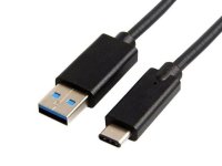 Kabel USB C 3.1 (M) propojovací USB A 3.0 (M) délka 0,5m černý