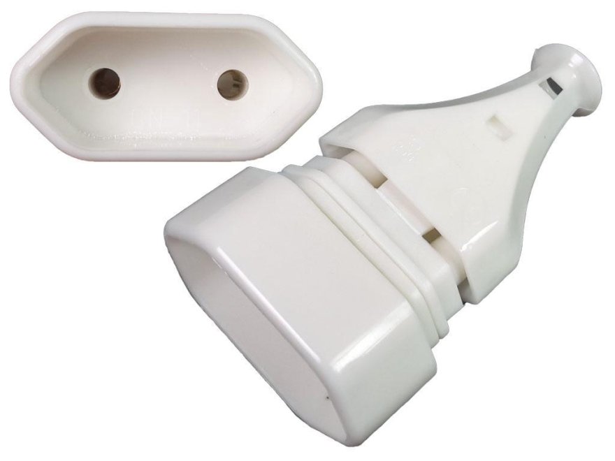 Síťová zásuvka 2pólová na kabel, plochá, 250VAC/2,5A, bílá, GN-11 - Kliknutím na obrázek zavřete