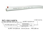 Kabel - metráž KOAX RG-59U/48FA 2x0,75mm plus 6mm koaxiální kabel 75 Ohm KK31V