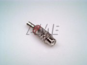 Konektor CINCH kovový - kabelová samička - rudá