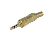 Konektor JACK 3.5mm stereo - sameček KOV zlacený