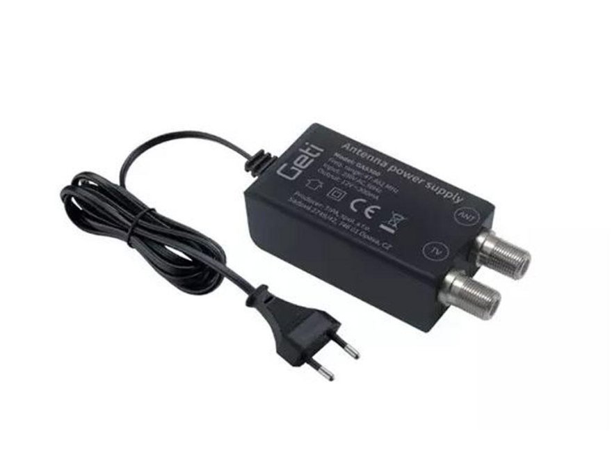 Anténní napaječ 12V / 300mA Geti GAS300 s výhybkou pro antenní zesilovač - konektor F / F - Kliknutím na obrázek zavřete