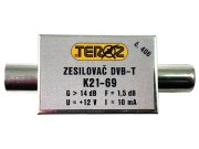 anta#233 nna#237 zesilovač DVB-T / DVB-T2 14dB TEROZ č.406 IEC konektory